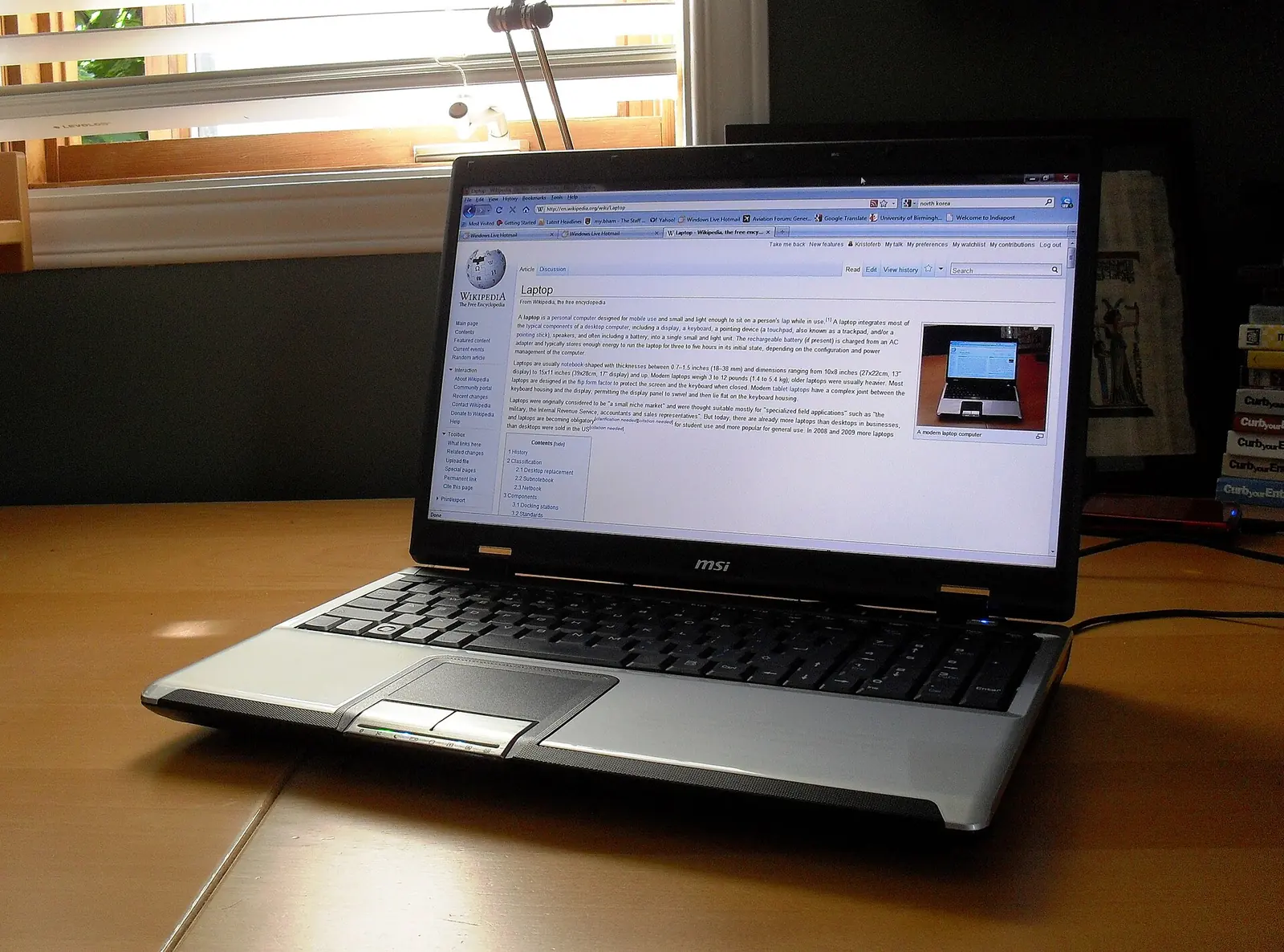 MSI laptop with English Wikipedia screenshot 20100614